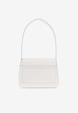 Dolce & Gabbana Embossed DG Logo Leather Shoulder Bag White BB7516 AW576-80002