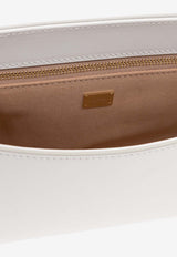 Dolce & Gabbana Embossed DG Logo Leather Shoulder Bag White BB7516 AW576-80002