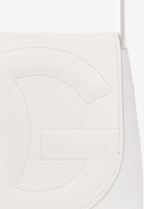 Dolce & Gabbana Embossed DG Logo Leather Shoulder Bag White BB7516 AW576-80002
