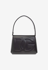 Dolce & Gabbana Embossed DG Logo Leather Shoulder Bag Black BB7553 AW576-80999