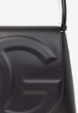 Dolce & Gabbana Embossed DG Logo Leather Shoulder Bag Black BB7553 AW576-80999