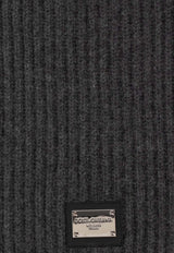 Dolce & Gabbana Logo Plaque Wool Scarf Gray GXK64T JEMQ5-S8292