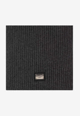 Dolce & Gabbana Logo Plaque Wool Scarf Gray GXK64T JEMQ5-S8292