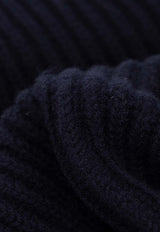 Dolce & Gabbana Logo Plaque Wool Scarf Navy GXK64T JEMQ5-B1622
