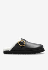 Moncler Bell Leather Mules Black I209B4M00110 M3596-999