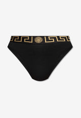 Versace High-Waist Greca Briefs Black AUD01050 1A10011-A1008
