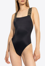 Versace Greca One-Piece Swimsuit Black ABD01098 1A11119-A1008