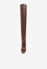Chloé Eve 85 Over-the-Knee Leather Boots Brown CHC24W03P OO-25E