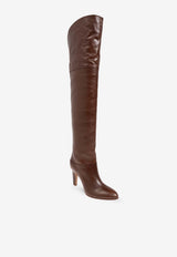 Chloé Eve 85 Over-the-Knee Leather Boots Brown CHC24W03P OO-25E