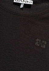 GANNI Embroidered Logo T-shirt Black T4012 3675-099