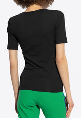 GANNI Embroidered Logo T-shirt Black T4012 3675-099