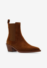 Gianvito Rossi Wylie 45 Suede Ankle Boots Brown G72901 45CUO-CASTEXA