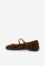 Gianvito Rossi Carla Leopard Print Ballet Flats Brown G22223 05GOM-CMDALLP
