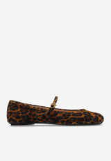 Gianvito Rossi Carla Leopard Print Ballet Flats Brown G22223 05GOM-CMDALLP
