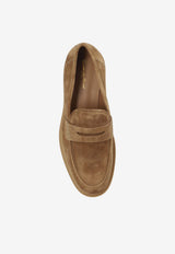 Gianvito Rossi Harris Suede Loafers Brown U25210 20GOM-SUECAML