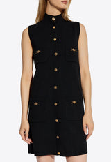 Versace Knitted Wool Mini Dress Black 1015759 1A11287-1B000