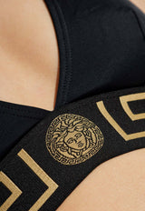 Versace Greca Border Bikini Top Black GÓRA ABD01094 1A11119-A1008