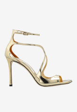 Jimmy Choo Azia 95 Metallic Leather Sandals Gold AZIA 95 QUI-GOLD