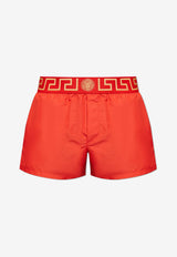 Versace Greca Border Swim Shorts Red KĄPIELOWE ABU01022 1A11120-A9X2