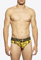 Versace Barocco Jacquard Swimming Briefs Yellow 1001383 1A11188-5B010
