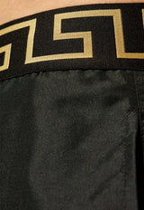 Versace Greca Border Swim Shorts Black KĄPIELOWE ABU01023 1A11120-A80G