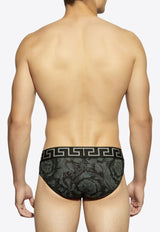 Versace Barocco Jacquard Briefs Black 1001383 1A11188-5B050