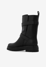 Gianvito Rossi Thiago Calf Leather Mid-Calf Boots Black G73004 20GOM-CLNNERO