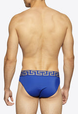 Versace Greca Border Swimming Briefs Blue ABU01025 1A11119-A85K