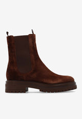 Gianvito Rossi Chester Suede Ankle Boots Brown G73462 20GOM-SUEBROW