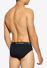 Dolce & Gabbana Logo Waistband Briefs - Set of 2 Navy M9C03J ONN95-B9680