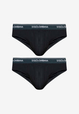 Dolce & Gabbana Logo Waistband Briefs - Set of 2 Navy M9C03J ONN95-B9680