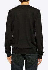 Versace Medusa Wool-Blend Knitted Sweater Black 1010534 1A07614-1B000