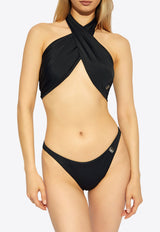 Givenchy Logo Bikini Bottom Black DÓŁ BWA01 X316D-001
