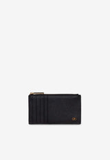 Ferragamo Gancini Leather Cardholder Black 661453 MICRO GANCIO 775663-NERO