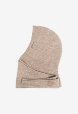 GANNI Wool Tied Balaclava Snood Beige A5983 5840-859