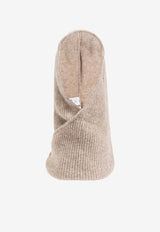 GANNI Wool Tied Balaclava Snood Beige A5983 5840-859