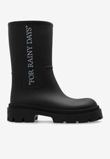Off-White Mid-Calf Logo Rain Boots Black OWIE049C99 MAT001-1001