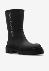 Off-White Mid-Calf Logo Rain Boots Black OWIE049C99 MAT001-1001