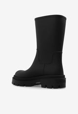 Off-White Mid-Calf Logo Rain Boots Black OWIE049C99 MAT001-1001