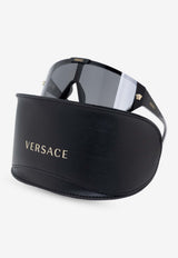Versace Oversized Geometric Logo Sunglasses Gray 0VE4461 0-GB1 87