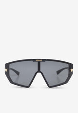 Versace Oversized Geometric Logo Sunglasses Gray 0VE4461 0-GB1 87