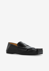 Jacquemus Carré Square-Toe Leather Loafers Black 243FO147 4036-990