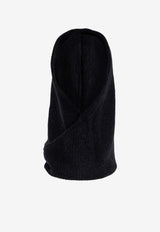 GANNI Wool Tied Balaclava Snood Black A6223 5840-099
