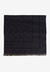 Ferragamo Monogram Jacquard Silk Scarf Navy 520121 ST MONOSTR 776150-DARK NAVY