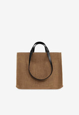 Ferragamo Logo Canvas Tote Bag Beige 219406 TT SIGN M 773823-MIELE NERO