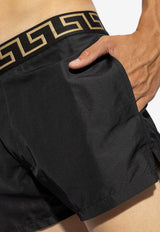 Versace Greca Border Swim Shorts Black KĄPIELOWE ABU01022 1A11120-A80G