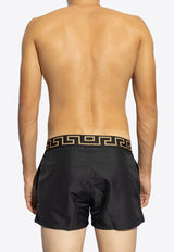 Versace Greca Border Swim Shorts Black KĄPIELOWE ABU01022 1A11120-A80G