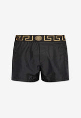 Versace Greca Border Swim Shorts Black KĄPIELOWE ABU01022 1A11120-A80G