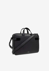 Ferragamo Hug Buckle Leather Briefcase Black 241652 TWINS 775193-NERO