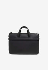 Ferragamo Hug Buckle Leather Briefcase Black 241652 TWINS 775193-NERO